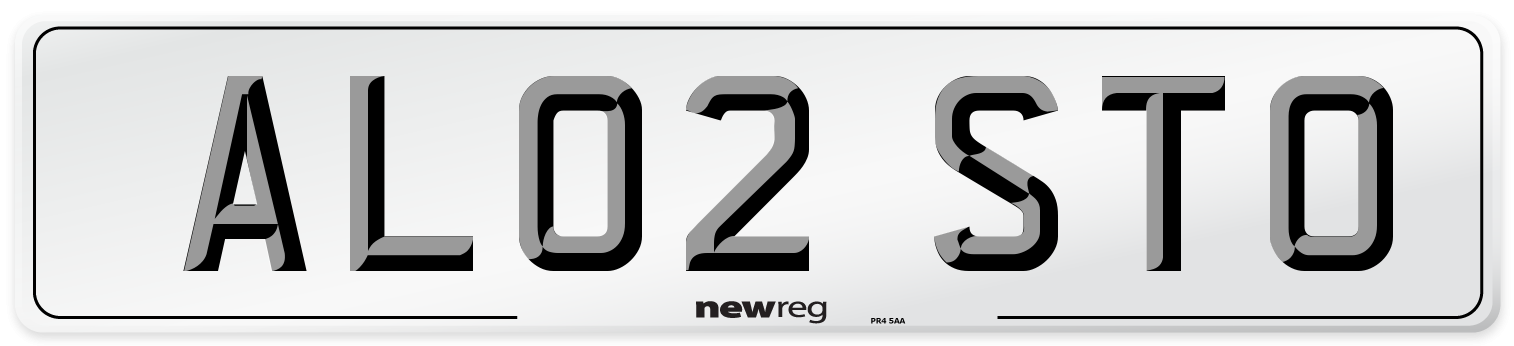 AL02 STO Number Plate from New Reg